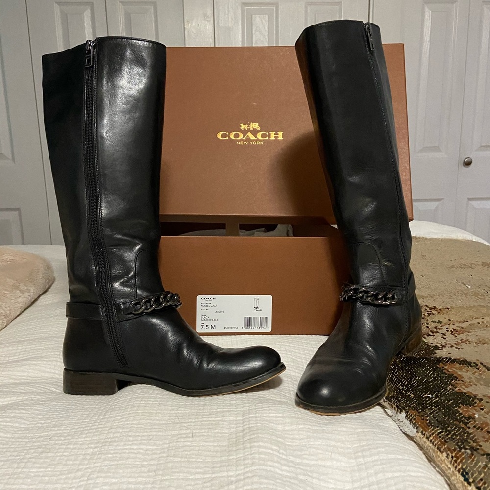 Black Coach knee high boots